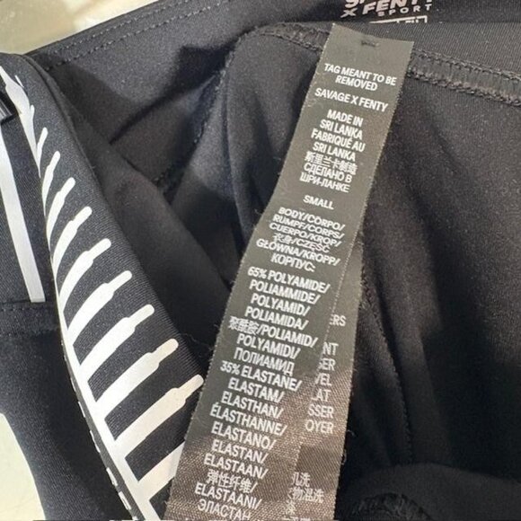 Savage X Fenty Sport Bike Shorts Womens Small Black Athletic High Rise Stretch - Picture 5 of 8